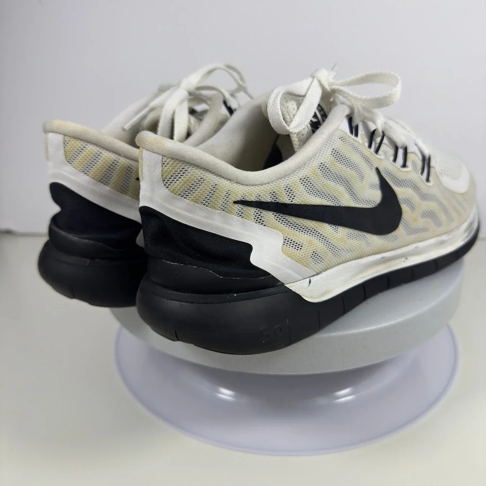 Nike Men Sneakers Free 5.0 Mesh Running Lightweight White‎ Black US 11